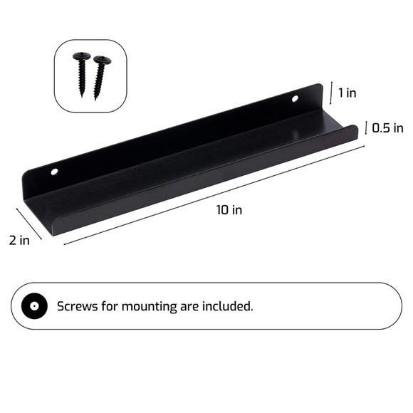 LP Vinyl Favorite Record Wall Mounted Display Shelf Decor (1 Pack, Black Satin) - Picture 5 of 8